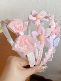 3-Piece Girls' Sweet Bowknot Headband Set - Pink - 3 Pieces