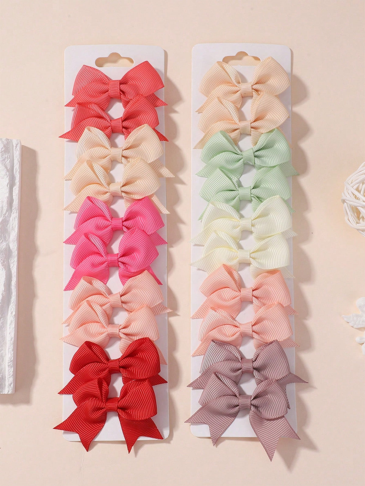 20-Piece Children's Bow Hair Clip Pack - Multicolor - 20 Pieces