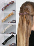 4-Piece Crystal Bead Barrette Hair Clip Set - Multicolor - One Size