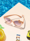 Girls' Oval Bow Fashion Glasses - Fluorescent Champagne - Fluorescent Champagne - 4-7Y