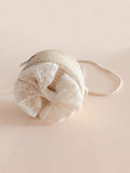 Girls' Lace Bowknot Straw Crossbody Bag & Coin Purse - Beige - One Size
