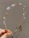 Teenage Fairy Flower Crystal Headband - Order 2 - Blue - 1 Piece