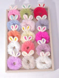 1pc/2pcs/4pcs/6pcs/8pcs/10pcs Cute Plush Rabbit Ear Hair Ties, Random Color — Multicolor / Random 8 Packs