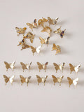 10-Piece Golden 3D Butterfly Hair Clip Set - Gold - 10 Pieces