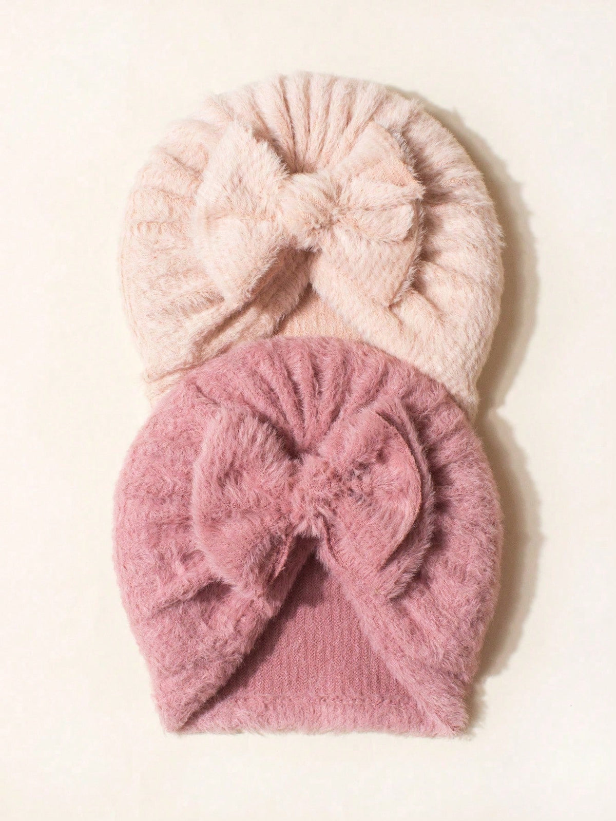 2-Piece Baby Bow Knot Hat Set - Pink Leather - 0-3Y