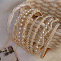 10-Piece Faux Pearl Headband Set - White - 10 Pieces