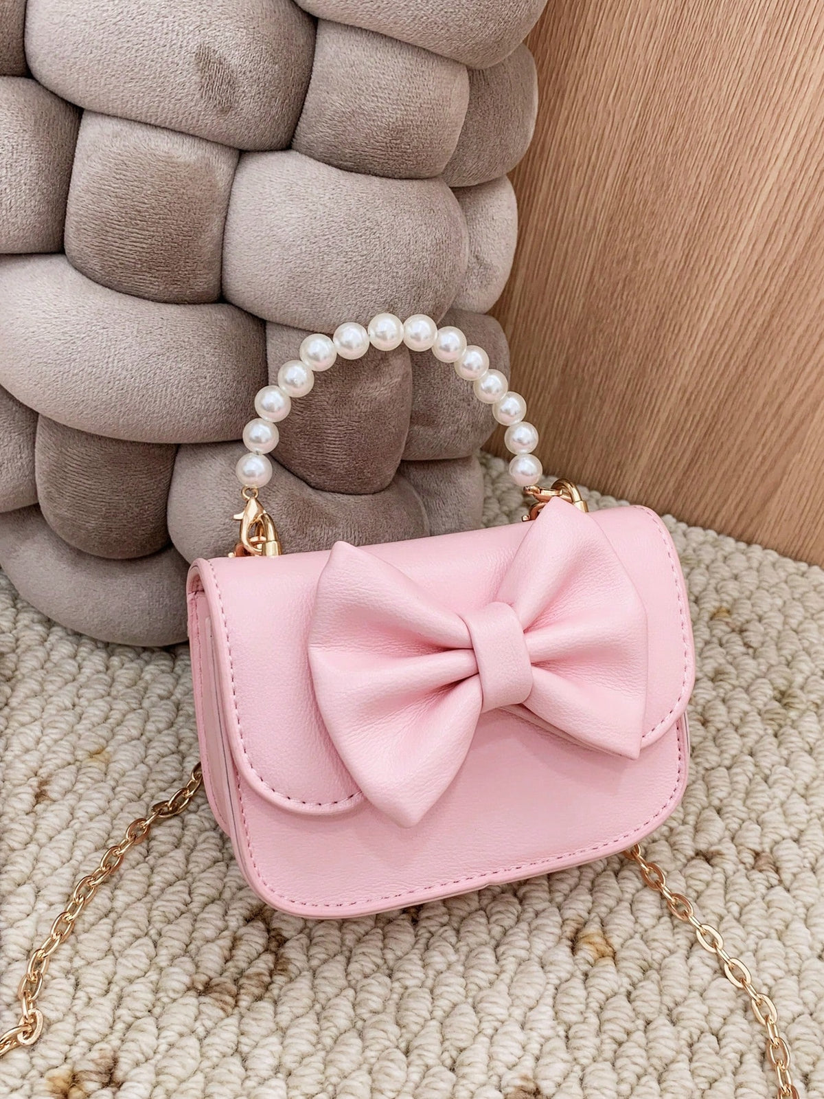 Girls' Princess Small Square Crossbody Handbag - Pink - One Size