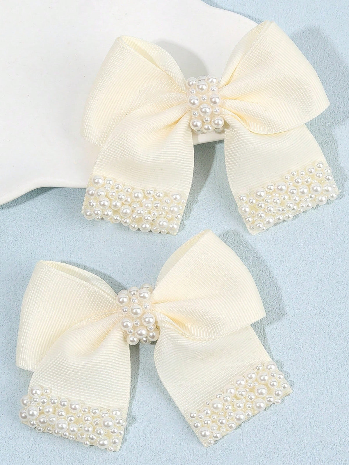 2-Piece Beige Pearl Hair Accessories Set - Multicolor - 2 Pieces