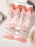 16-Piece Floral Plaid Heart Non-Slip Hair Clip Set - Mixed Color - 16 Pieces