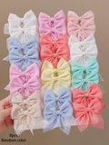 8-Piece Colorful Chiffon Bow Hair Clip Set - Multicolor - 8 Pieces