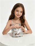 Little Girl Sequin Handbag - Silver - One Size