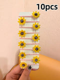 10-Piece Sunflower Hair Ties - Multicolor - 10 Pieces