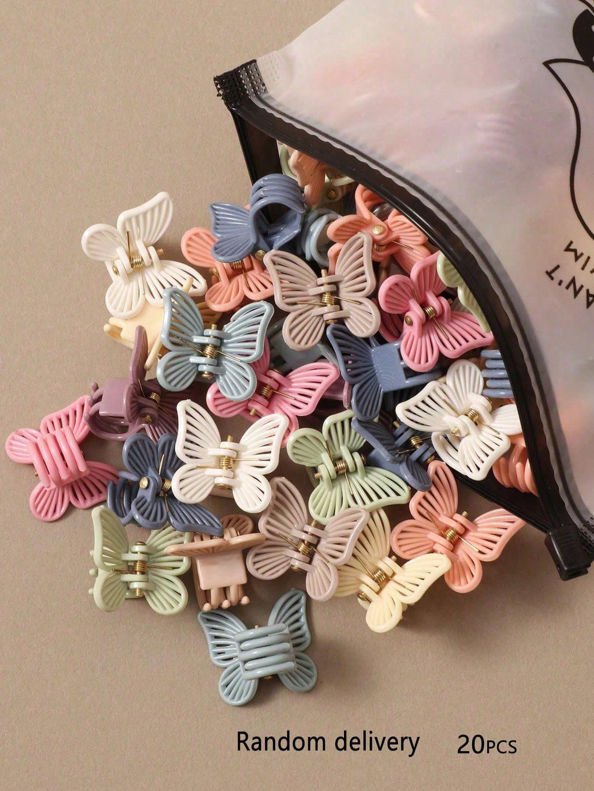 20-Piece Morandi Butterfly Mini Claw Clip Set - Multicolor - 20 Pieces