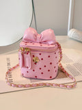 Girls' Embroidered Mini Cherry Bucket Bag - Pink - One Size