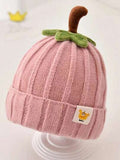 Baby Hat Autumn/Winter Girls Halloween Pumpkin Warm Beanie Hat Children Boys Girls Winter Boys Cute Knitted Hat — Pumpkin Beanie / 1-3Y / Pink