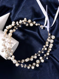 Girls' Faux Pearl Ribbon Headband - Multicolor - Double Layer