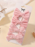 4-Piece Kids' Bowknot Hair Clip Set - Pink - 4 Pieces