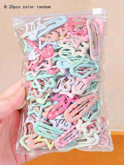 30/20/10pcs Girls Multicolor Cute Five-Point Star Hair Clips BB Clips Hair Accessories Head Clips Back-Of-Head Clips Side Clips Alligator Hair Clips For Daily Use — Multicolor / B / one-size